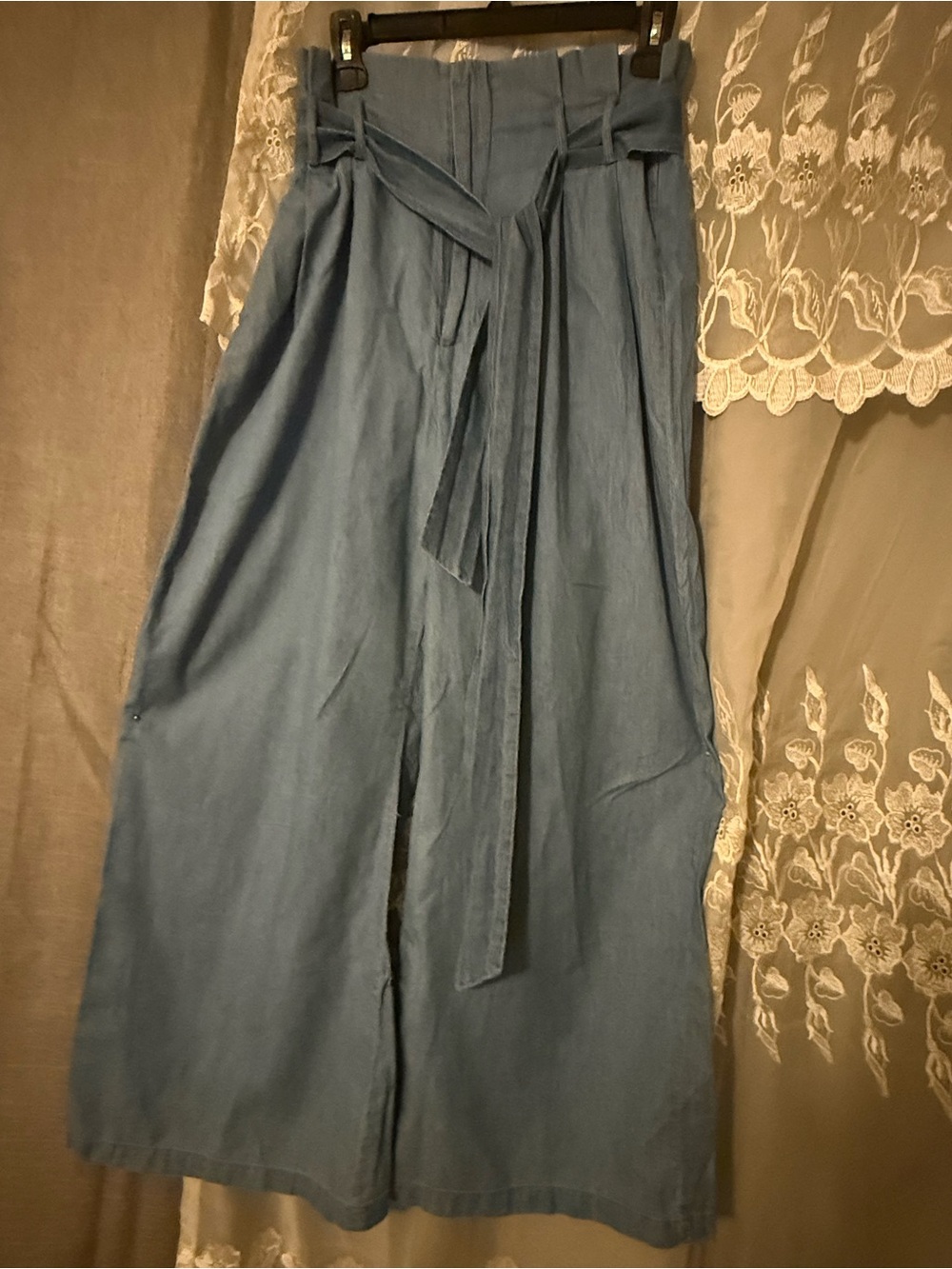 Active USA Light Blue Maxi Skirt with Waist Tie